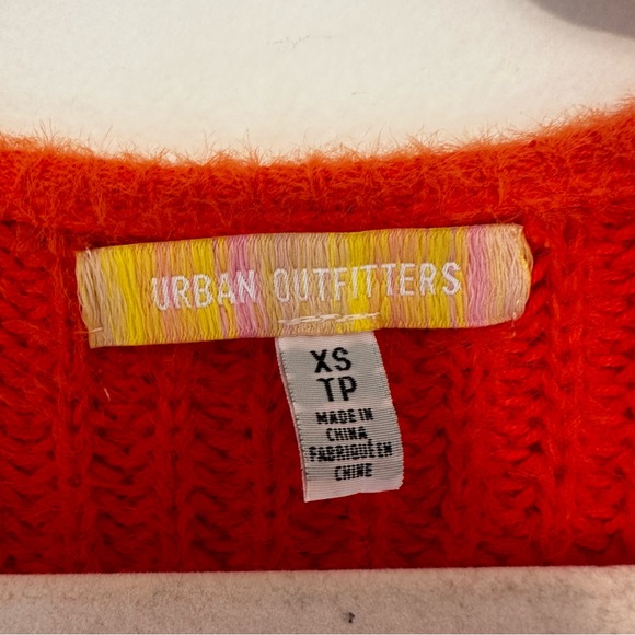 UO Orange Fuzzy Wrap Sweater XS - Picture 7 of 10